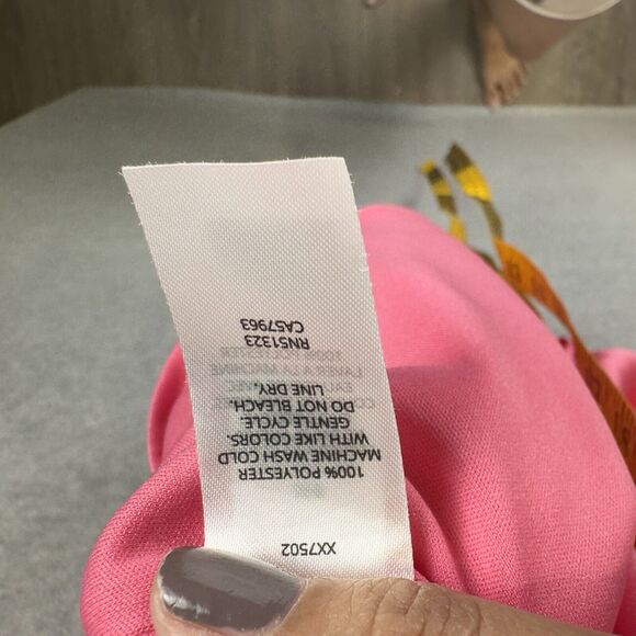 Halogen Pink Satin Dress Size‎ XS Puff Sleeve V-neck Short Dress Feminine Dainty - Picture 10 of 15